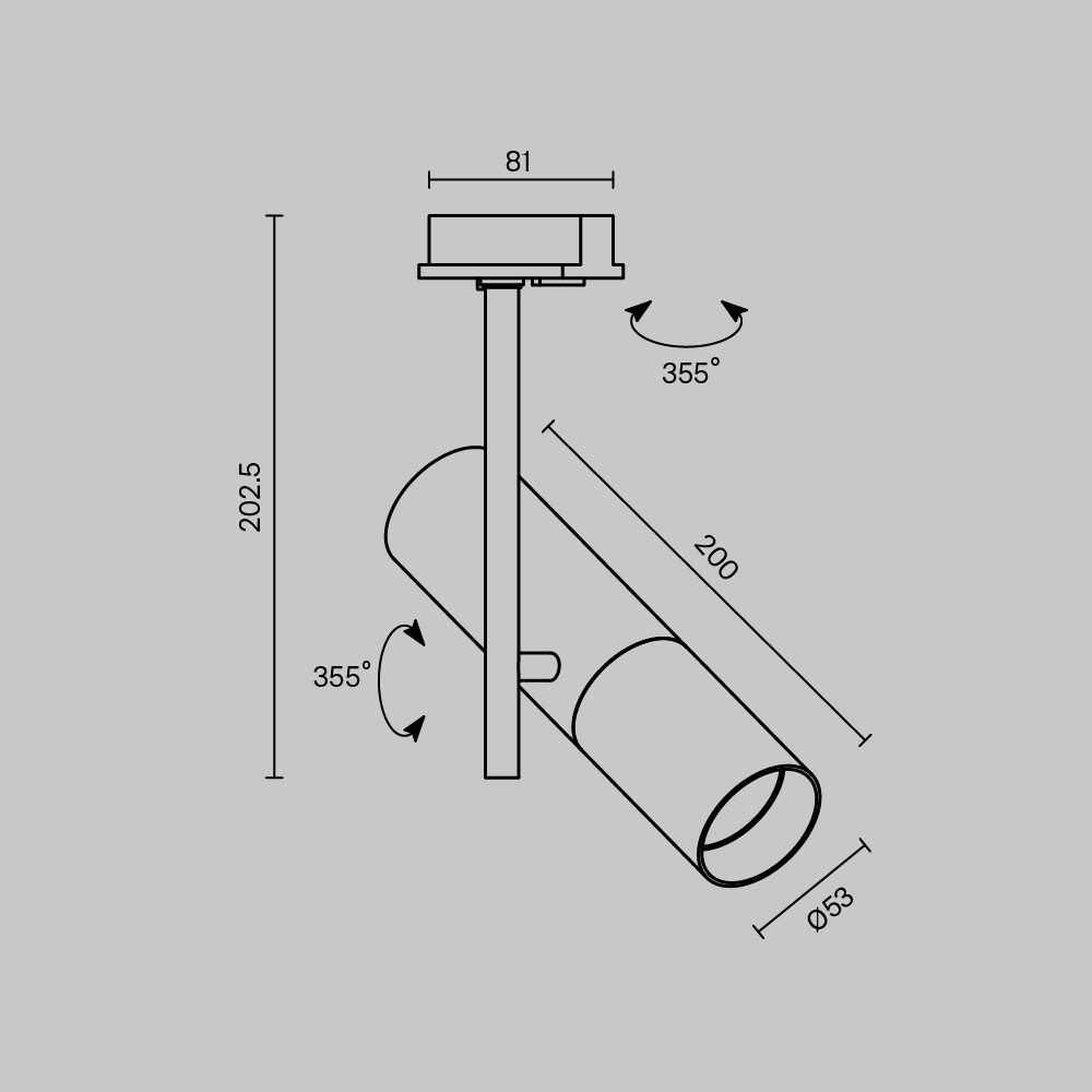 Трековый светильник Maytoni Elti Unity TR005-1-GU10-B