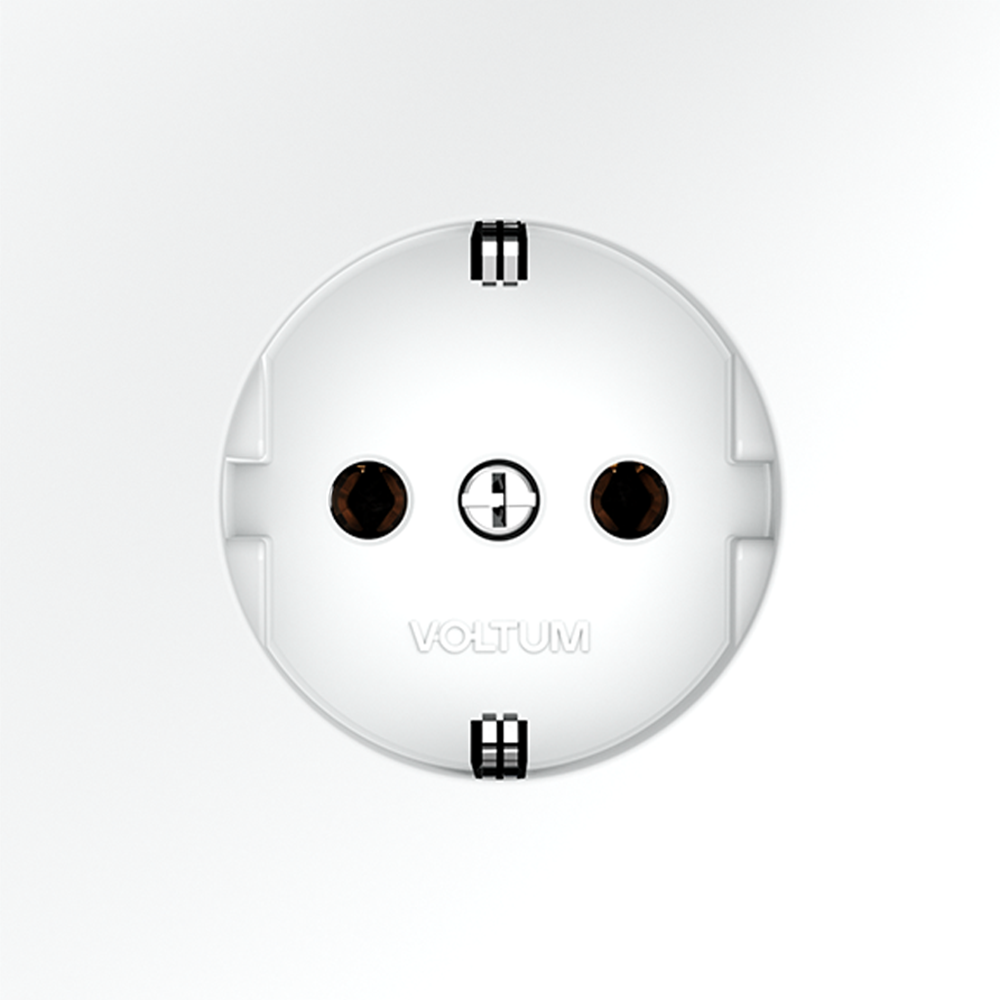 Розетка встраиваемая VOLTUM S70 с заземлением 16А, (белый матовый) VLS040102